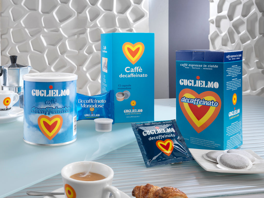 Decaffeinato caffé Guglielmo grani macinato cialde capsule