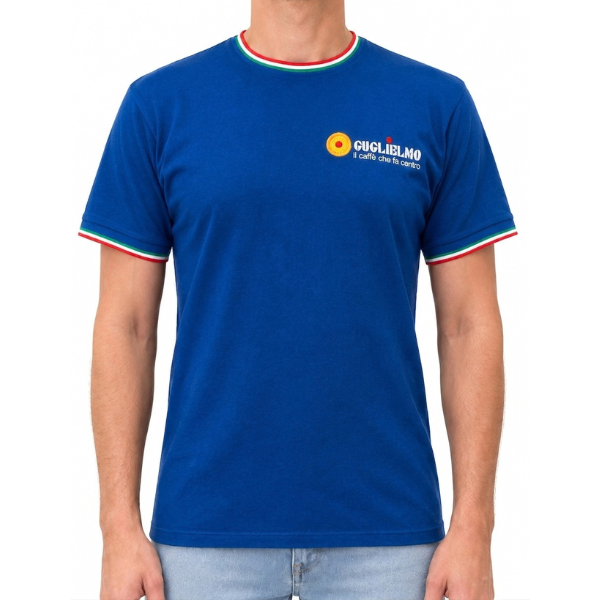 T-Shirt Blu Caffè Guglielmo – Slim Fit 100% Cotone