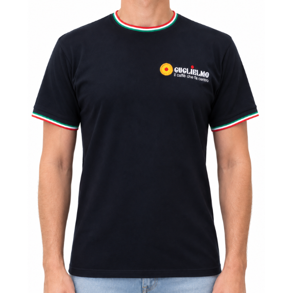 T-Shirt Nera Caffè Guglielmo – Slim Fit 100% Cotone