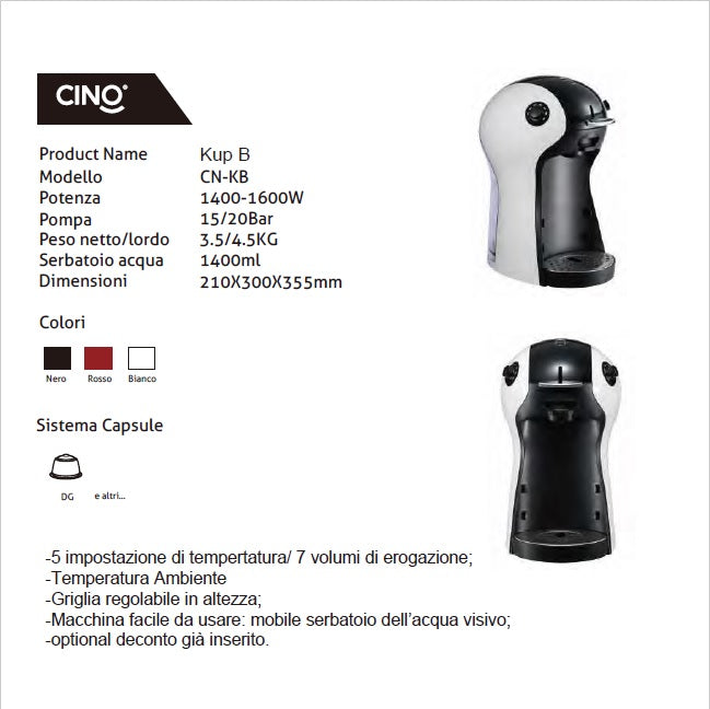 KUP-B Kapselmaschine Dolce Gusto kompatibel